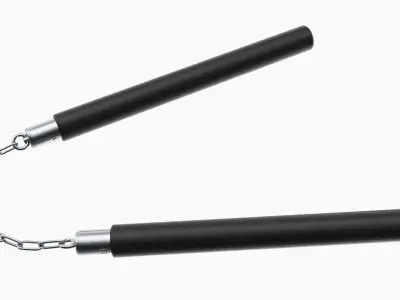 Nunchaku with chain light plastic 3D model