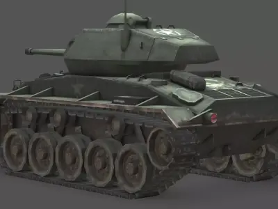  M24 Chaffee 3D Model Low-poly 3D model