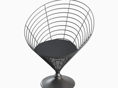 Wire Cone Chair Set 3D model