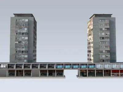 Slum Residential Towers Low-poly 3D model