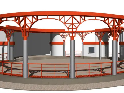 Dance floor with colonnade 3D model