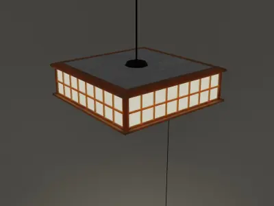 Japanese Hanging Lamp Free 3D model purchase