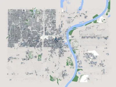 Omaha City in Nebraska USA 3D model