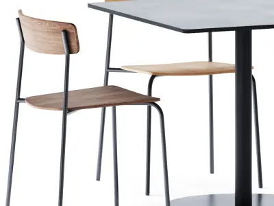 Square T-Table by Tribu 3D model