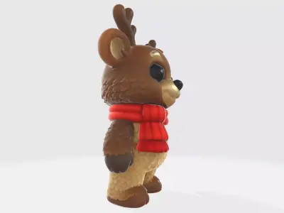 Winter Fawn Companion Character  Low-poly 3D model