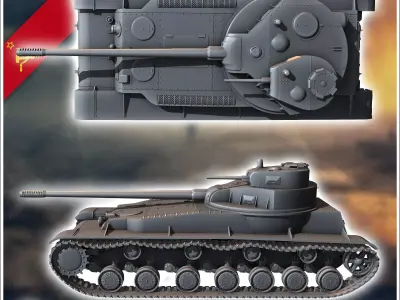 KV-4 Object 224 Buganov - Soviet army WW2 Second World East fron 3D print model