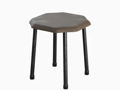 Steel Stool B 01 3D model