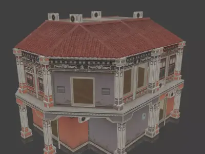 CENTRAL HOUSE 1 Low-poly 3D model