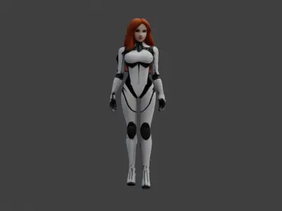 Futuristic Sci-Fi Cyborg Woman 3D model