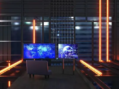 Sci-fi Spaceship interior 02 3D model