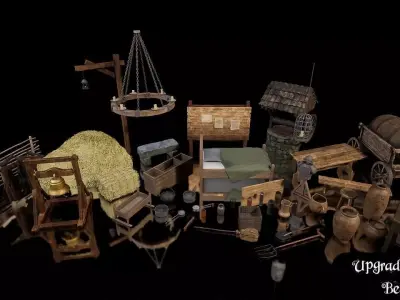 Medieval Village Kit Low-poly 3D model