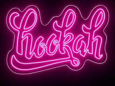 Hookah Neon sign 3D model