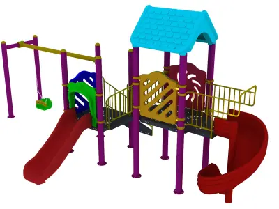 Kids Outdoor Playground 7 3D model