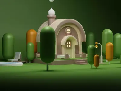 Cartoon House 3D model