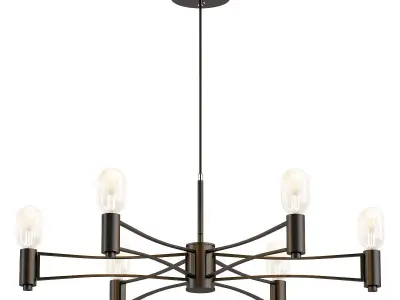 podvesnaya-1523-6p light chandelier - antique bronze 3D model