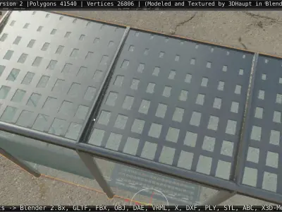 Bus  Stop Version 2 Low-poly 3D model