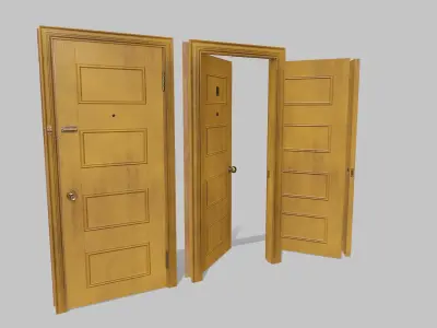 Door yellow 03 Low-poly 3D model