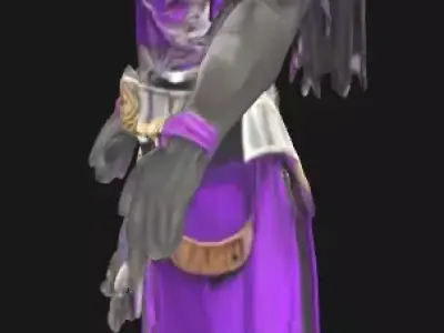 Dark Mystic Warrior High-Detail 3D Character 3D print model