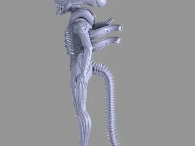 Standing xenomorph model 3D print model