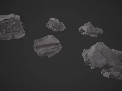 Various Rocks Low-poly 3D model