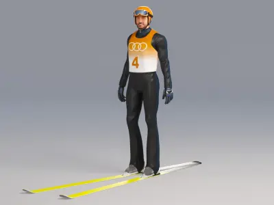  Male Ski Jumper Animated HQ Standard License 