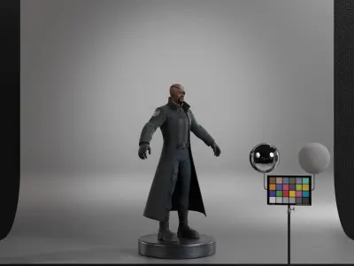 Nick Fury Low-poly 3D model