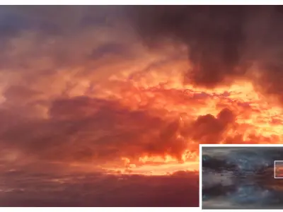 Skies 3 - Matte painting - Panoramas 360 degree Low-poly 3D model