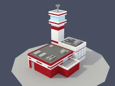 Low Poly Fire Department Low-poly 3D model
