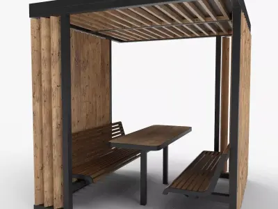 Outdoor shelter Low-poly 3D model
