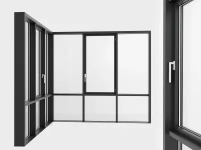 Panoramic glazing Stained glass 98 Low-poly 3D model