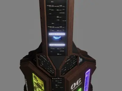 SciFi Cyberpunk Building 06 Low-poly 3D model