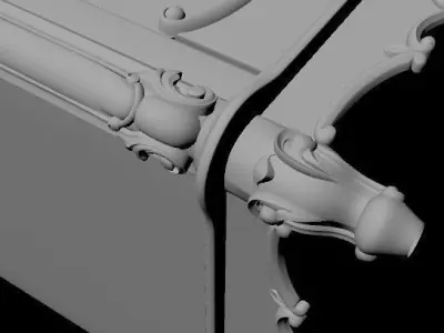 closet ornate gold wardrobe 3D model