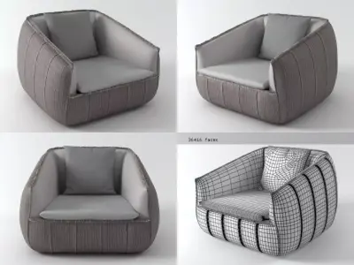 Bask lounge chair 3D model
