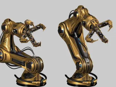 Robotic Arms Rigged 4 in 1 3D Model Pack