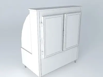 Kit-804 Hot Desk Exhibitor Curved 2 doors by: Alex Marques Free 3D model