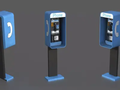 Pay Phone Low-poly 3D model