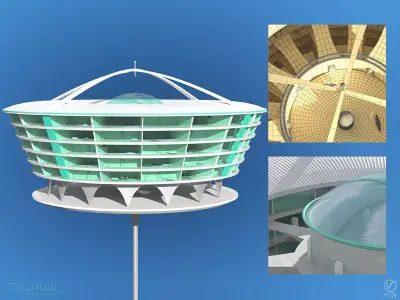 Futuristic Architecture Skyscraper 02 3D model