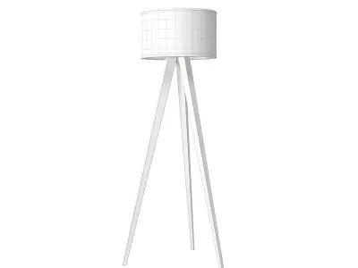 Maya Tripod Floor Lamp White and Light Oak 3D model