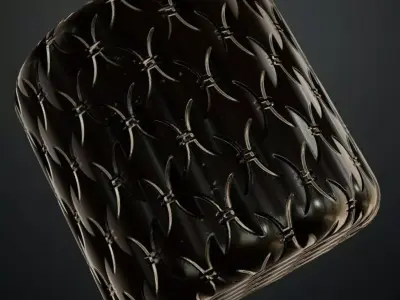Dark Glossy Interwoven Barbed Metal PBR SEAMLESS Texture