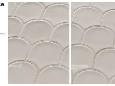 Elongated Fishscale Tile in Straight Set Texture