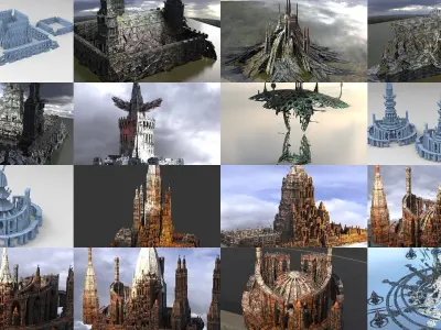 Greek Underworld Temples collection 3D Model Pack