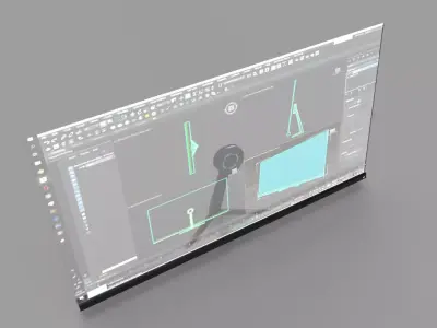 Sci-Fi Display Unit Low-poly 3D model