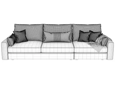 Modern 3 Seater Sofa 3D model buy