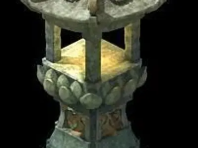 Game Model - Kashayana Buddha Forest Stone Lamp 01 3D model
