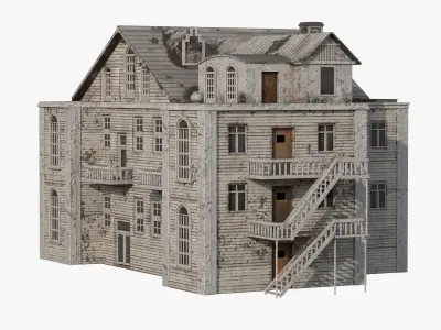 Detailed 4K Old House 3D model