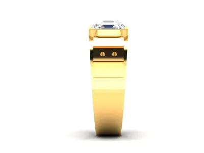 Solitaire Engagement Wedding Women Ring 3D print model 4