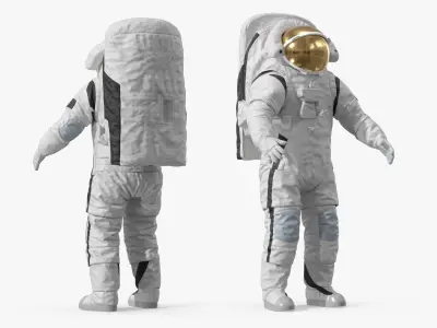  Modern Moon Spacesuit Empty Rigged for Cinema 4D 