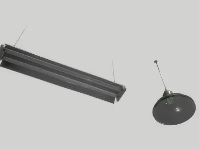 Industrial lights 3 Low-poly 3D model