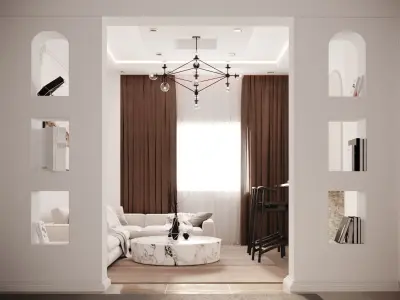 Living Room interior scene 3D model 3D model