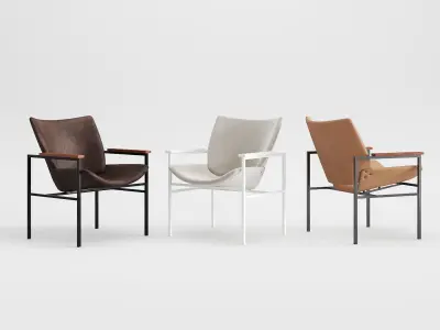 Shell Square Armlounge Upholstered 3D model